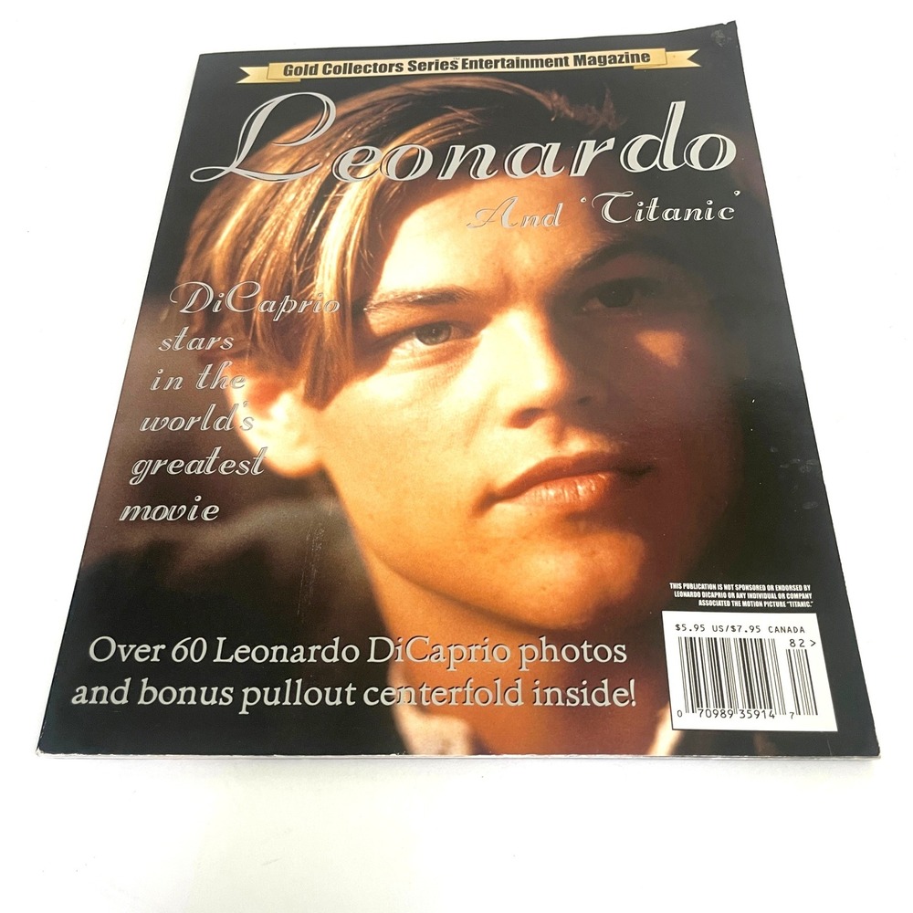 Vintage 1998 90s Leonardo DiCaprio Titanic Magazine Poster Centerfold Y2K Teen